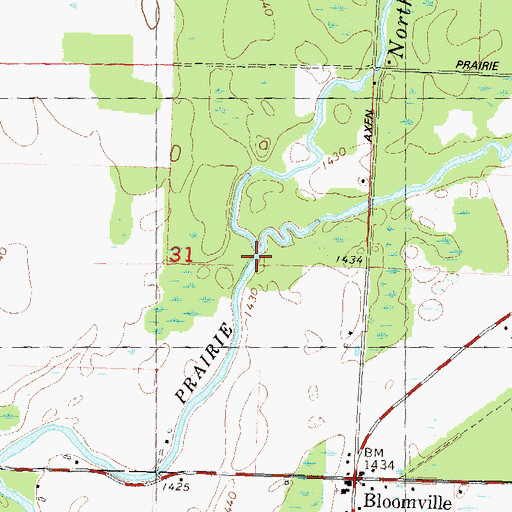 Topographic Map of North Branch Prairie River, WI