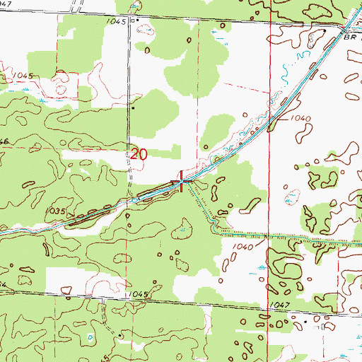 Topographic Map of North Branch Tenmile Creek, WI