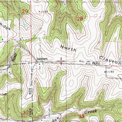 Topographic Map of North Clayton Ridge, WI