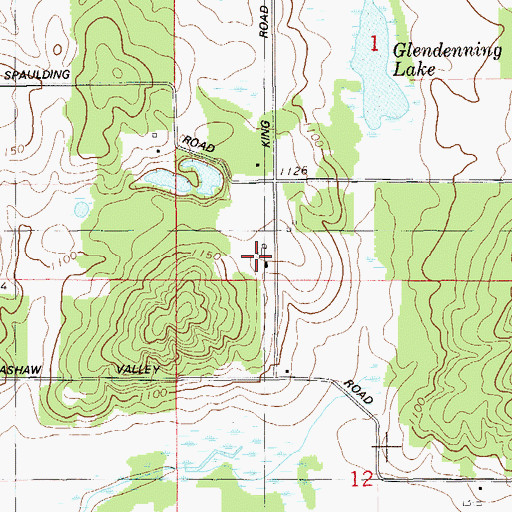 Topographic Map of North Dewey School, WI