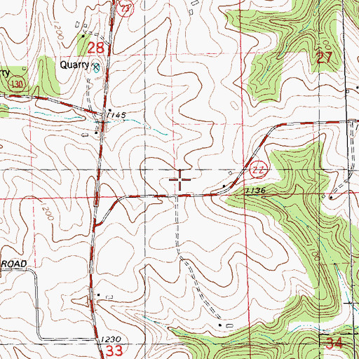 Topographic Map of North Dodgeville Church, WI