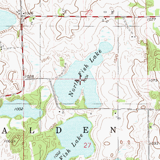 Topographic Map of North Fish Lake, WI