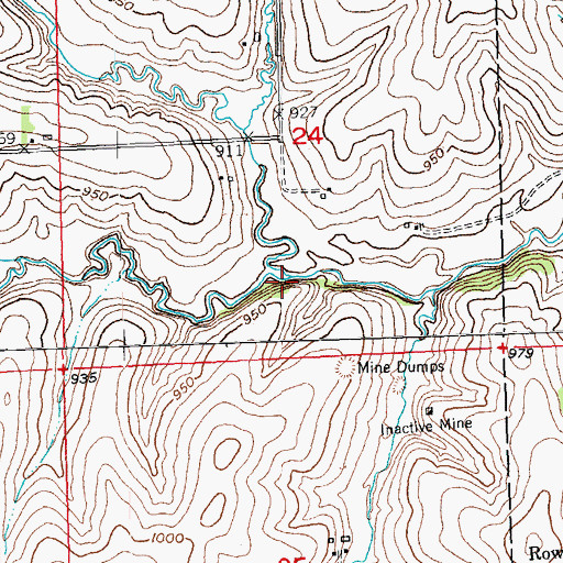 Topographic Map of North Fork Ames Branch, WI