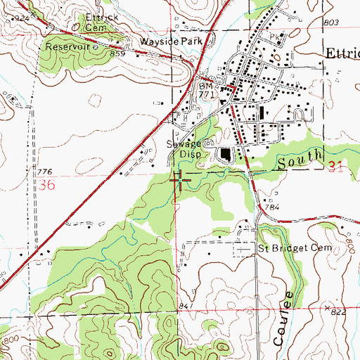 Topographic Map of North Fork Beaver Creek, WI