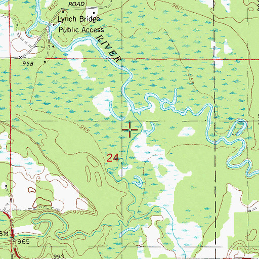 Topographic Map of North Fork Clam River, WI