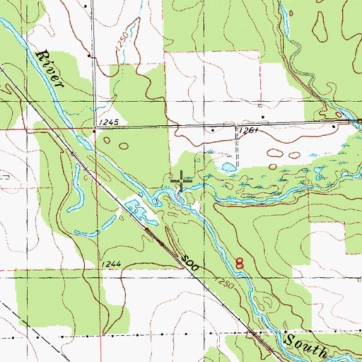 Topographic Map of North Fork Popple River, WI