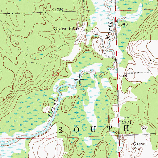 Topographic Map of North Fork Skinner Creek, WI