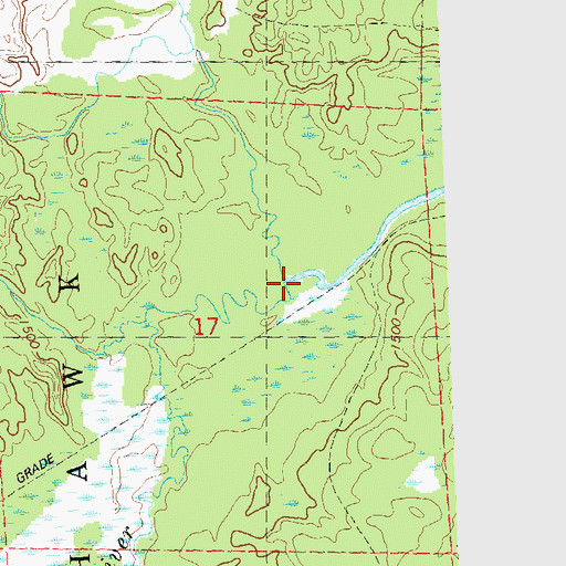 Topographic Map of North Fork Spirit River, WI