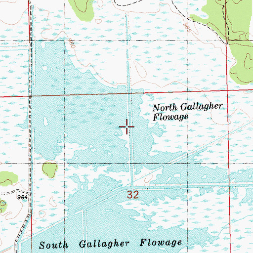 Topographic Map of North Gallagher Flowage, WI