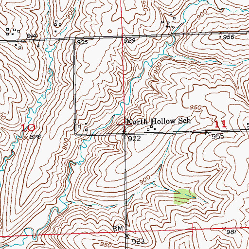 Topographic Map of North Hollow School, WI