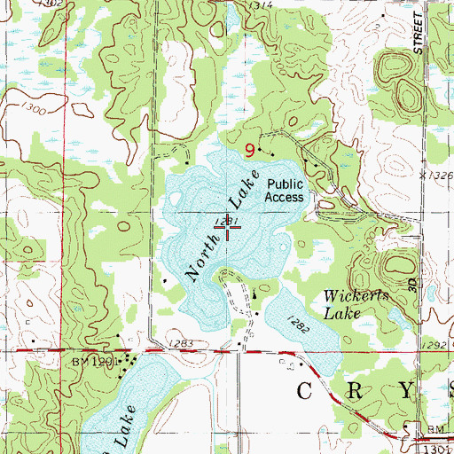 Topographic Map of North Lake, WI