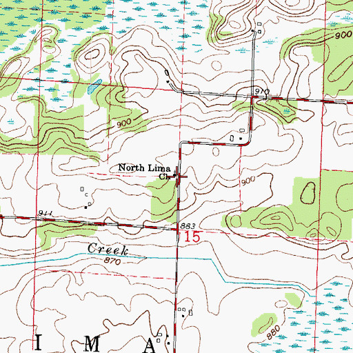 Topographic Map of North Lima Church, WI