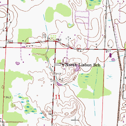 Topographic Map of North Lisbon School (historical), WI