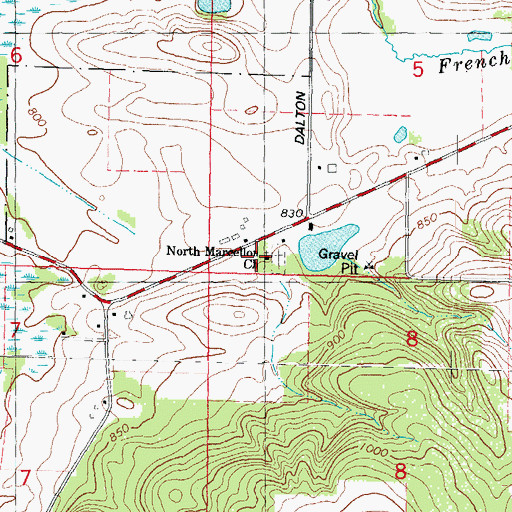 Topographic Map of North Marcellon Church, WI