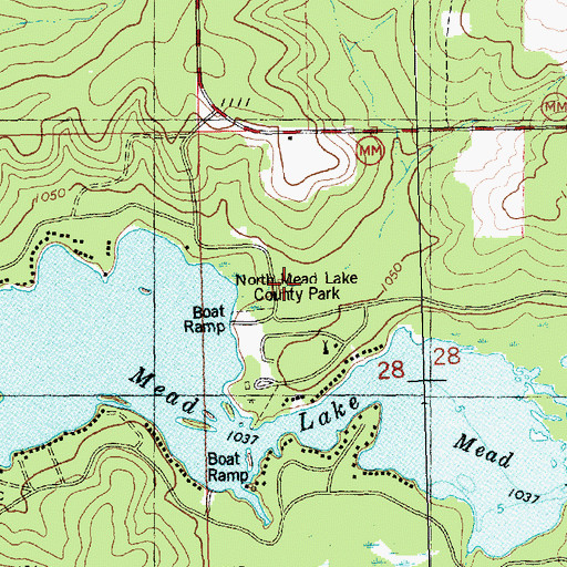 Topographic Map of North Mead Lake County Park, WI