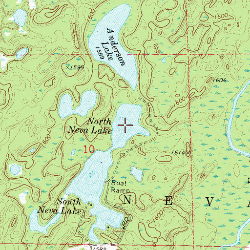 Topographic Map of North Neva Lake, WI