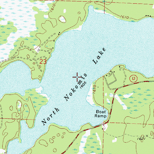 Topographic Map of North Nokomis Lake, WI