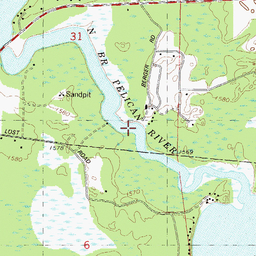 Topographic Map of North Pelican Lakes, WI