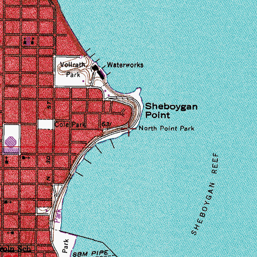 Topographic Map of North Point Park, WI