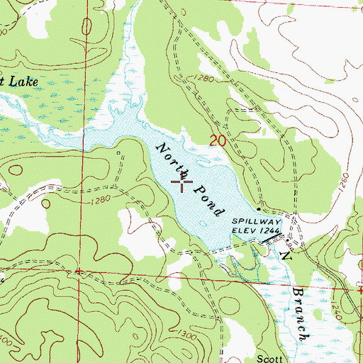 Topographic Map of North Pond, WI
