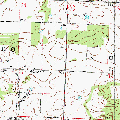 Topographic Map of North Range, WI