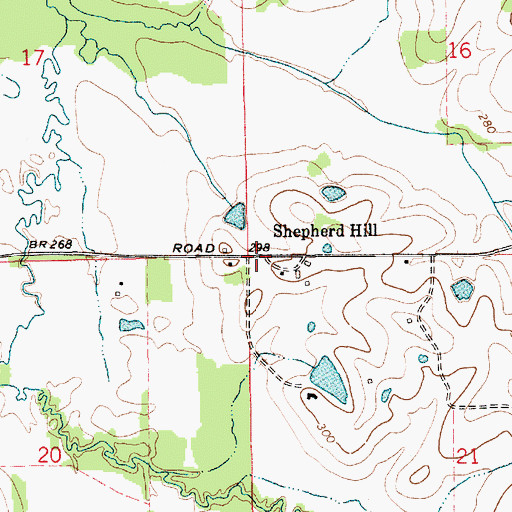 Topographic Map of Shepherd Hill, AL