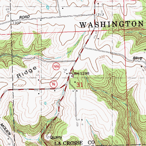 Topographic Map of North Ridge School (historical), WI