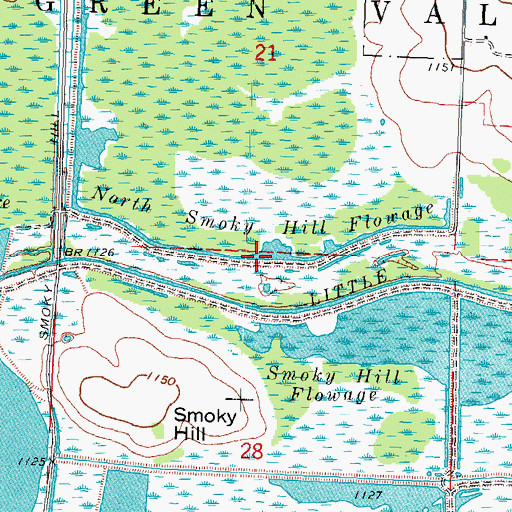 Topographic Map of North Smoky Hill Flowage, WI
