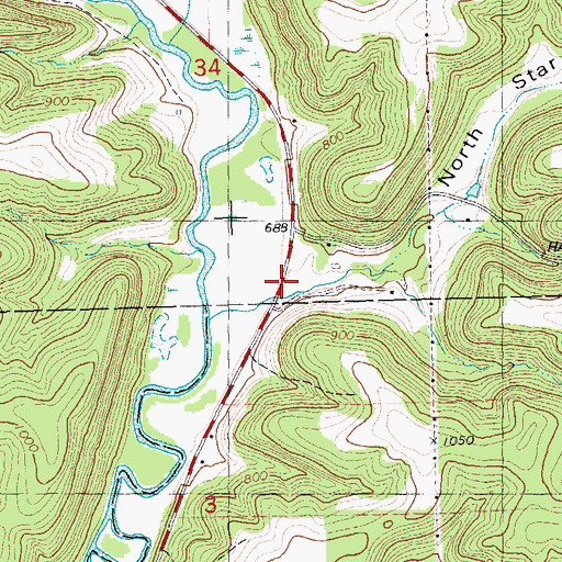 Topographic Map of North Star Hollow, WI