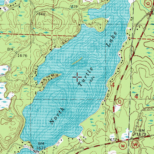 Topographic Map of North Turtle Lake, WI