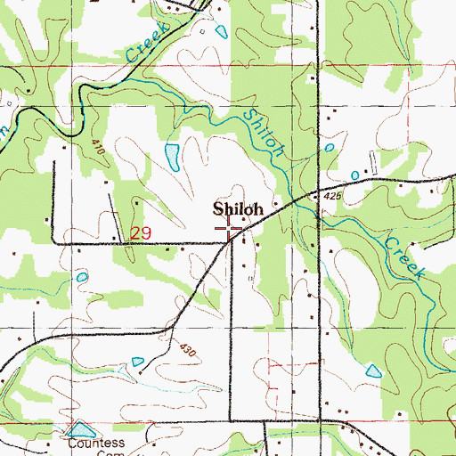 Topographic Map of Shiloh, AL