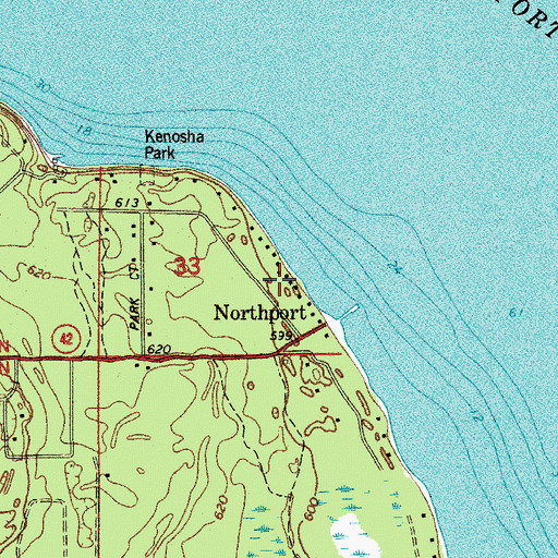 Topographic Map of Northport, WI
