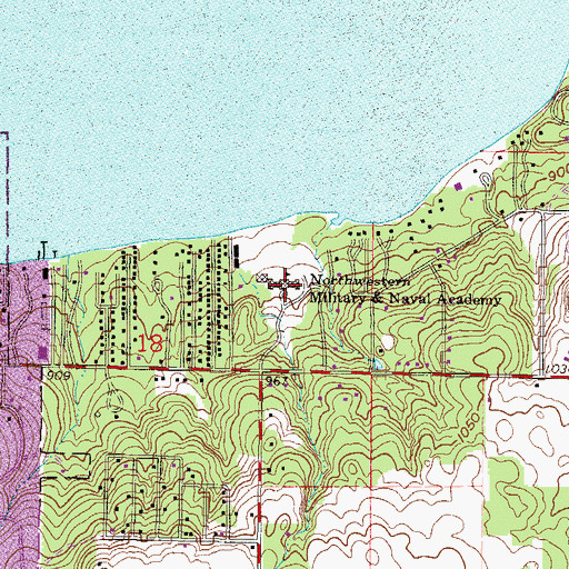 Topographic Map of Northwestern Military, WI