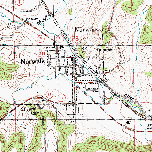 Topographic Map of Norwalk, WI