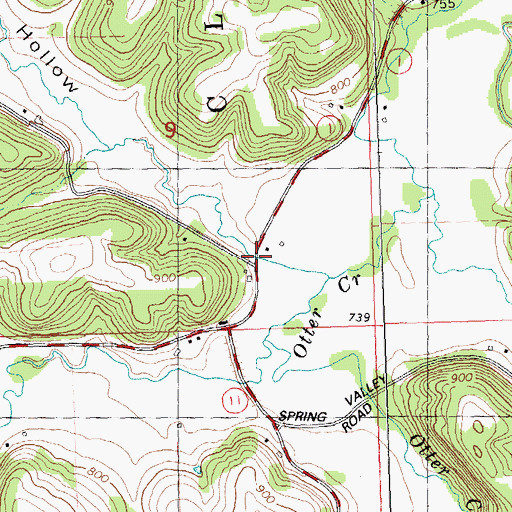 Topographic Map of Norway Hollow, WI
