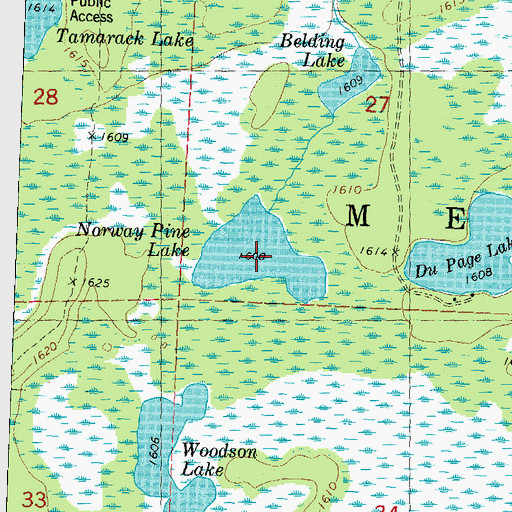 Topographic Map of Norway Pine Lake, WI