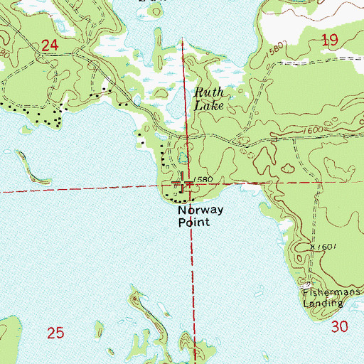 Topographic Map of Norway Point, WI