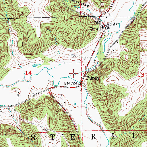 Topographic Map of Norwegian Hollow, WI