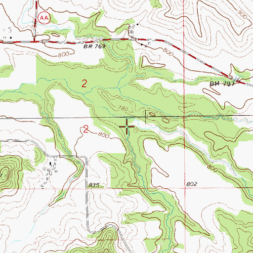 Topographic Map of Norwegian Valley, WI