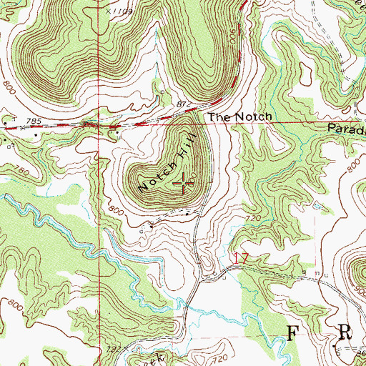 Topographic Map of Notch Hill, WI