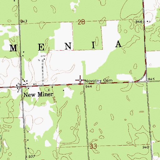 Topographic Map of Novotny Cemetery, WI