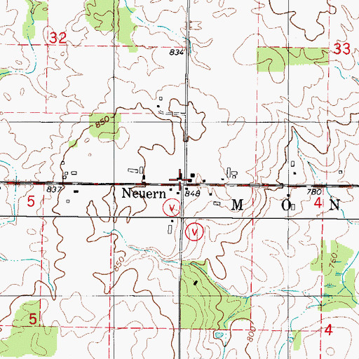 Topographic Map of Neuern, WI
