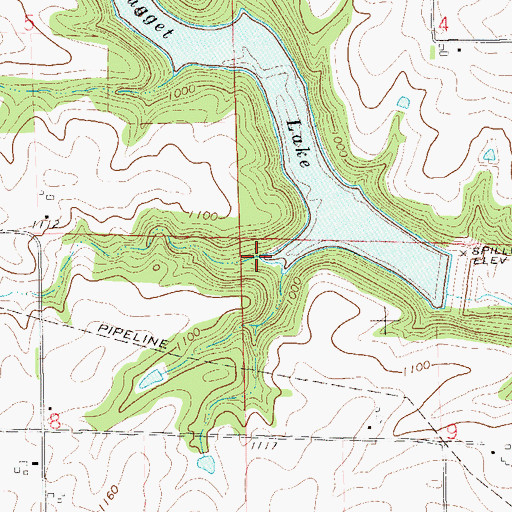 Topographic Map of Nugget Lake, WI