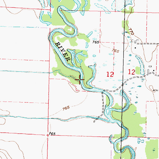 Topographic Map of OK Creek, WI