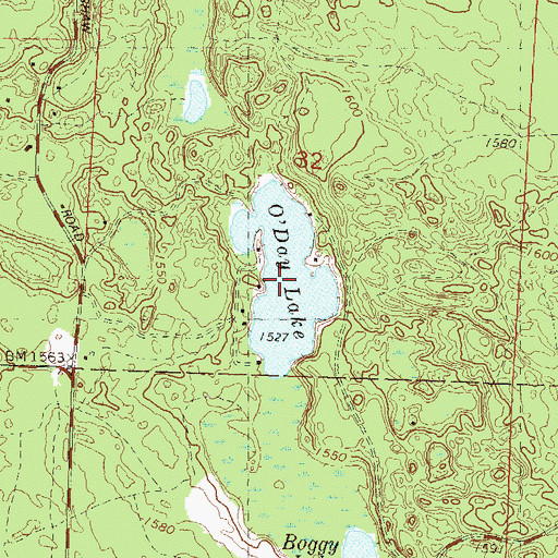 Topographic Map of O'Day Lake, WI