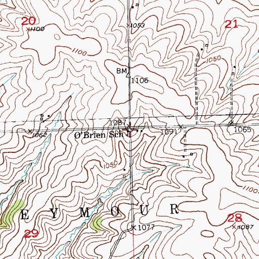 Topographic Map of O'Brien School, WI