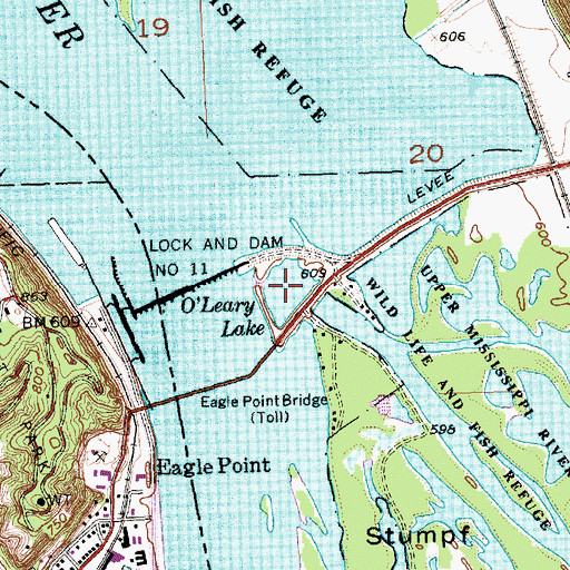 Topographic Map of O'Leary Lake, WI
