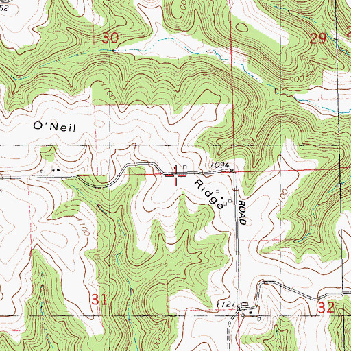 Topographic Map of O'Neil Ridge, WI