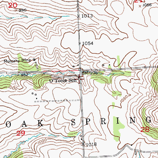 Topographic Map of O'Toole School, WI