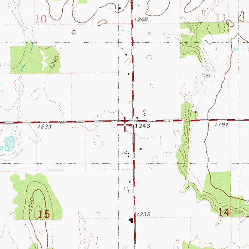Topographic Map of Oak Grove Center School, WI